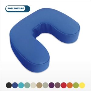 Pozi Posture memory foam backrest for patient comfort, with 13 colour options.