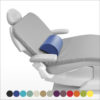 Pozi Posture memory foam backrest for patient comfort, with 13 colour options.