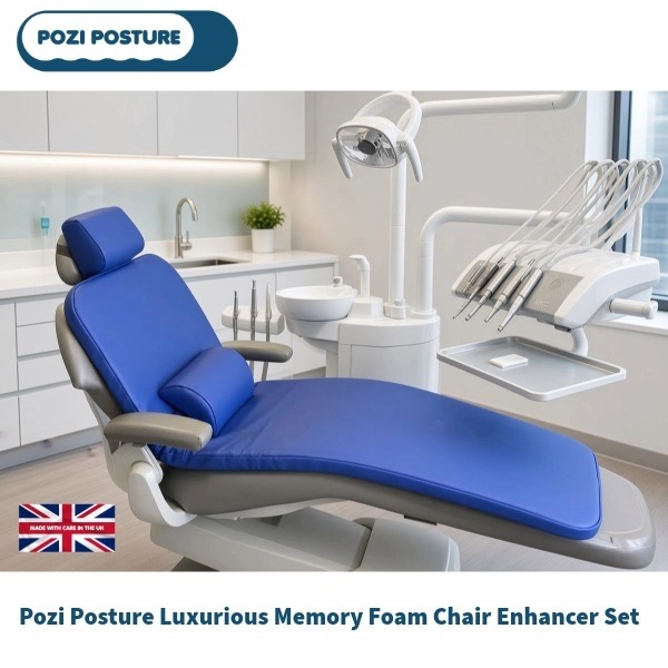 Pozi Posture Comfort Topper with headrest for patient comfort, with 13 colour options.