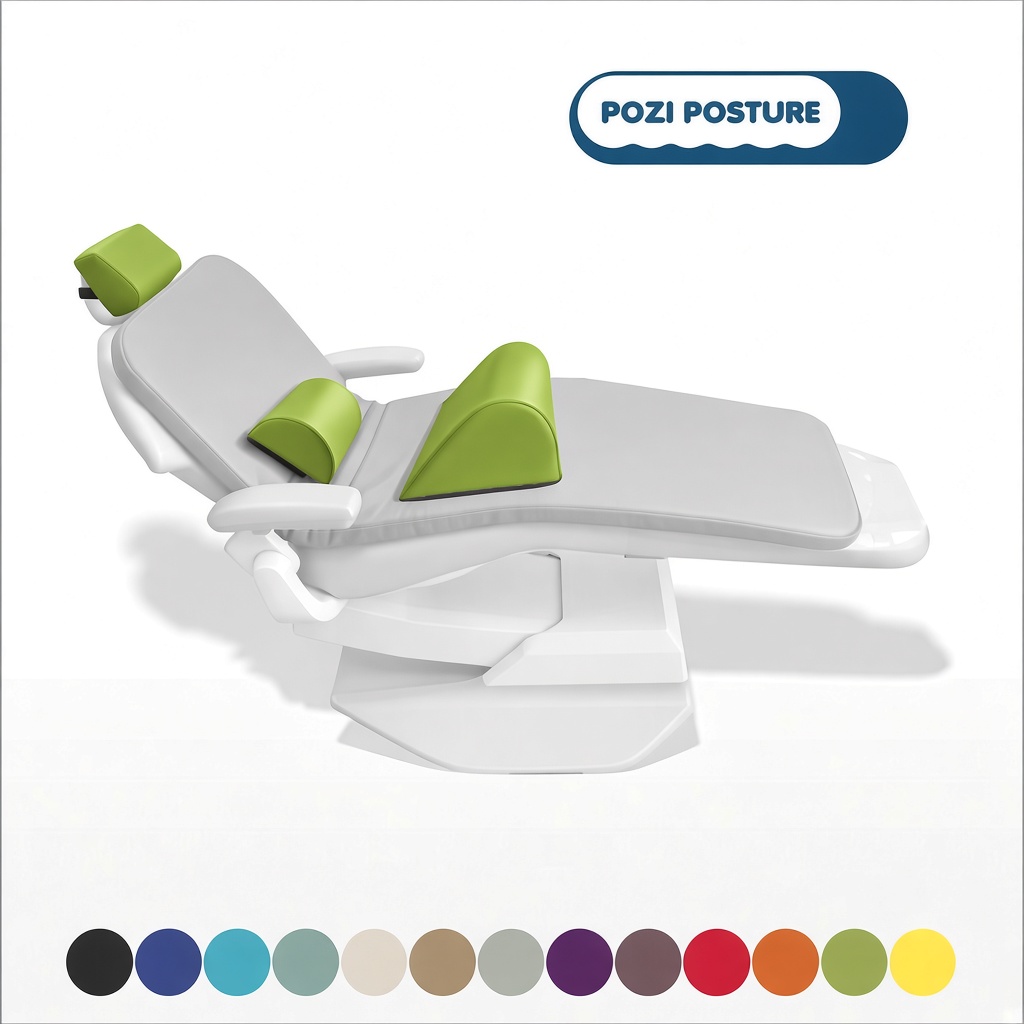Pozi Posture Dental Chair Headrest and Backrest with 13 colour options. Making patient more comfortable and relaxed.