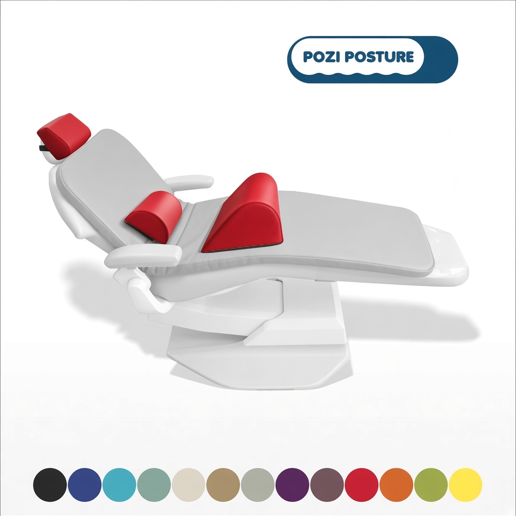 Pozi Posture Dental Chair Headrest and Backrest with 13 colour options. Making patient more comfortable and relaxed.