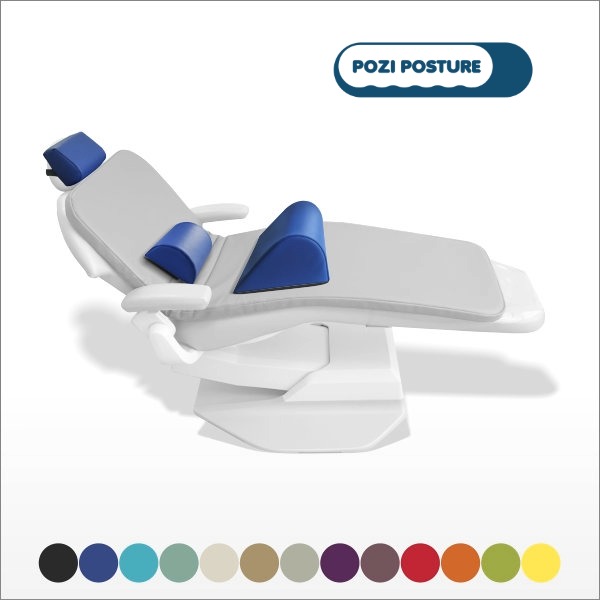 Pozi Posture Dental Chair Comfort Bundle with Head, Back and Knee rest for improved patient comfort with 13 colour options.
