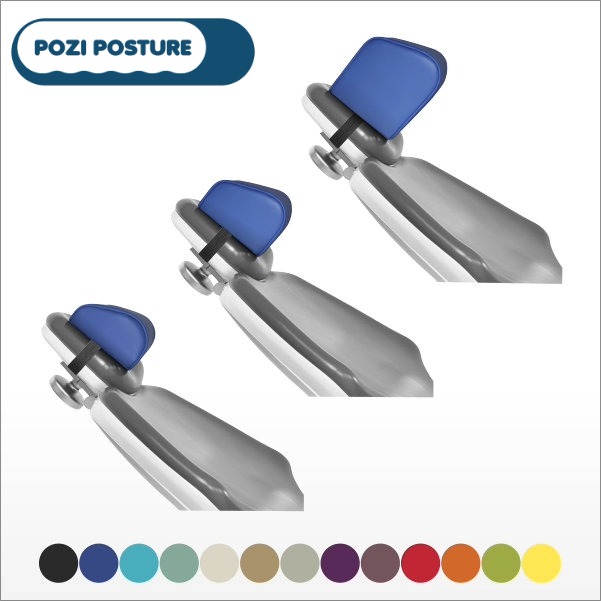 All three Pozi Posture Dental Chair Headrest options with 13 colour options